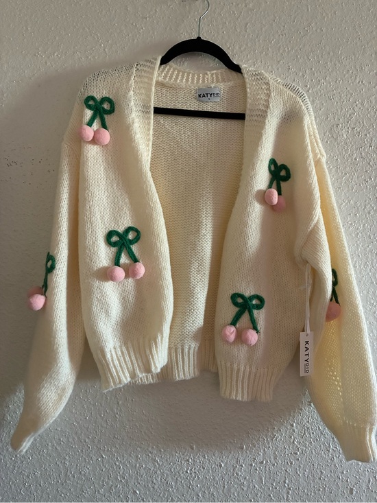 Katydid Sweaters - NWT Katydid cherry cardigan